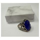 Sterling and Blue Lapis Ring