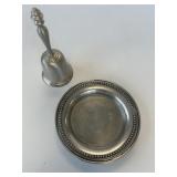 Pewter Bell and Small Plate