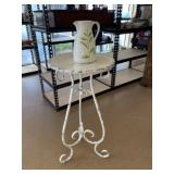 Metal Plant Stand and Botanical Pitcher