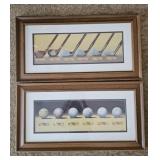 Pair of Framed Golf Memorabilia Prints