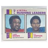 1973 Topps Rushing Leaders Simpson HOF,  Brown