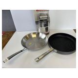 Two Fry Pans with Grater