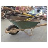 Wheelbarrow with Yard Tools