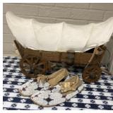 Wooden Wagon Miniature with Moccasins
