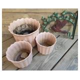 Ceramic Pots, Bird Feeder Wall Attachment