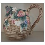 Fitz and Floyd Ceramic Floral Pitcher