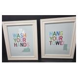 Framed Colorful Bathroom Reminder Pictures
