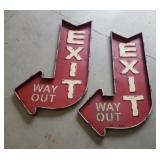 Two Vintage Style Exit Signs