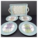 Asparagus Tray and Decorative Plates