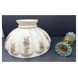 Painted Lampshade and Glass Doorknob Set