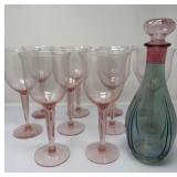 Pink Glass Water Goblets