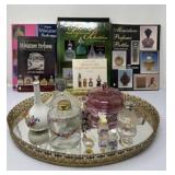 Vanity Tray with Miniature Perfume Bottles
