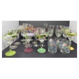 Whimsical Hand Painted Barware