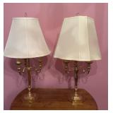 Brass Candelabra Style Table Lamps