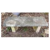 Cherub Pattern Concrete Bench