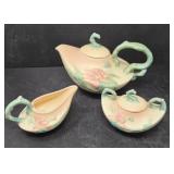 Hull Teapot and Sugar and Creamer