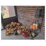 Collection of Fall Decorative Items and Stand