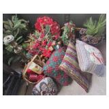 Collection of Christmas Floral Decor and Pillows