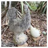 Concrete and Ceramic Chickens