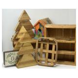 Wooden Trinket Shelf, Doorstops, Stool and More