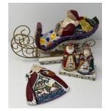 Jim Shore Santa Centerpiece, Trivet, Santa Shakers
