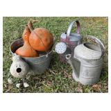 Galvanized Watering Cans and Gourds