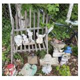 Rustic Bench, Bike and Lawn Ornaments