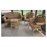 Wicker Sofa, Chairs, Table Set