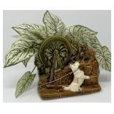 Vintage McCoy Pottery Dog, Cat, Spinning Wheel