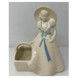 Vintage Hull Pottery Blue Bonnet Girl