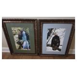 Two Nature Photographs, Eagle and Waterfalls