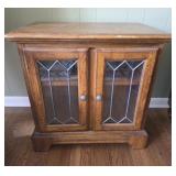 Oak Cabinet with Glass Doors