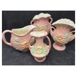 Hull Sunglow Pottery Vases and Pitcher