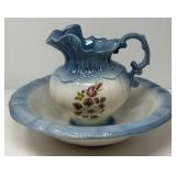 Small Blue Pitcher and Wash Basin