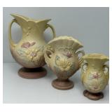 Three Hull Magnolia Vases