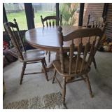 Oak Pedestal Table and Chairs