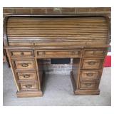 Oak Roll Top Desk.