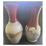 Ceramic Signed Pottery Vases