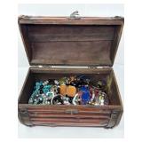 Colorful Costume Jewelry in Treasure Chest
