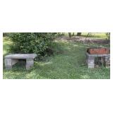 Rustic Concrete Benches