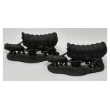 Covered Wagon Cast Iron Bookends