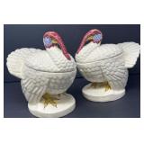 Two Vintage Italian Turkeys