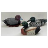 Wood Painted and Ceramic Ducks