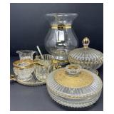 Vintage Glassware with Gold Trim Accents