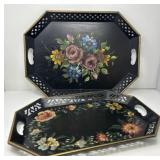 Metal Tole Flower Trays