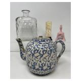Spongeware Teapot, Bottle, Collectibles