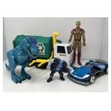Matchbox Recycling Truck, Car, Figures