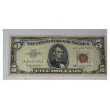 1953 $5 Red Seal United States Notes