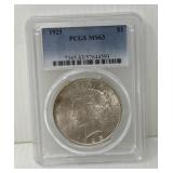 1925 PCGS MS63 Peace Dollar