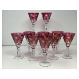 Cranberry Cut-to-Clear Goblets